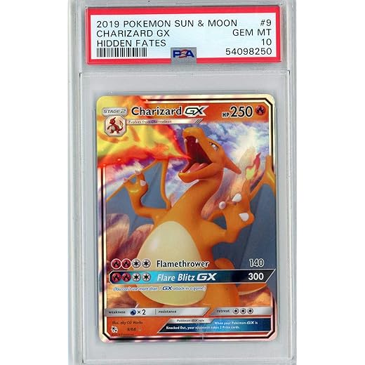 Graded 2019 PKM Sm #9 Charizard Gx Hidden Fates Trading Card Game PSA 10 Gem Mint