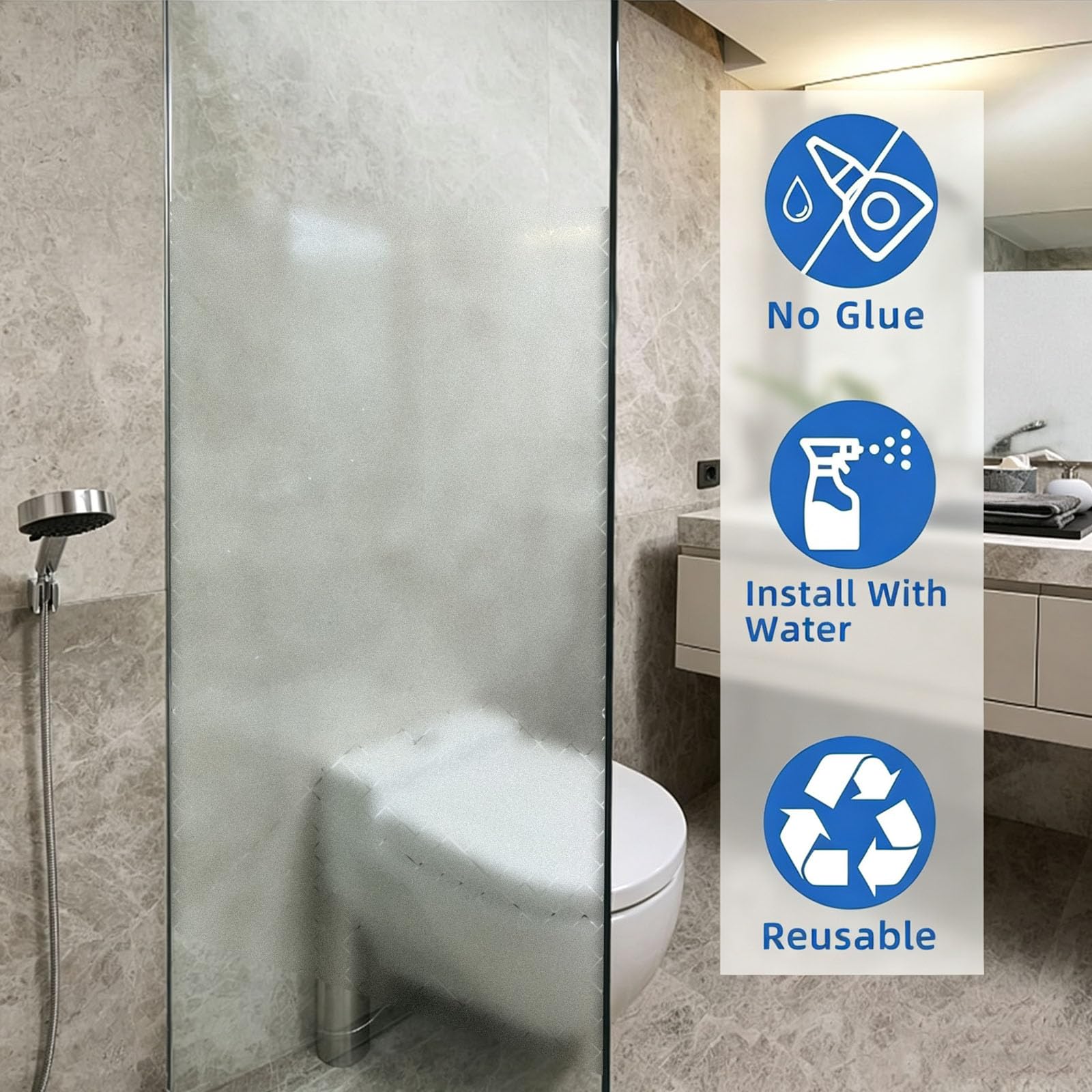 Vinilo Ventana 120 x 205 cm Privacidad Ventana Protección UV Ideal Película Opaca para Ventanas con Adhesión Estática sin Pegamento Lámina para Baño Oficina y Cocina, Rejilla Oblicua