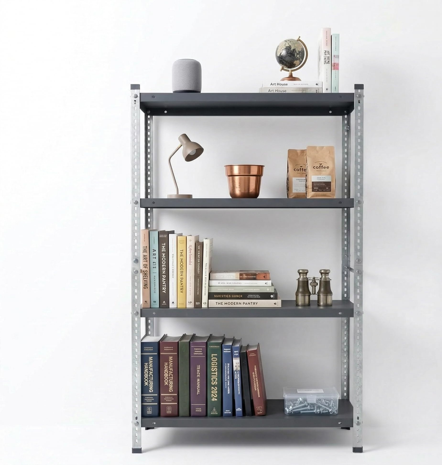 StayHappy Metal Rack | 4 Shelf Durable Metal Rack | Racks for kitchens | Book storage Racks | Best for Industrial Use | 5 Feet Long.-image-18