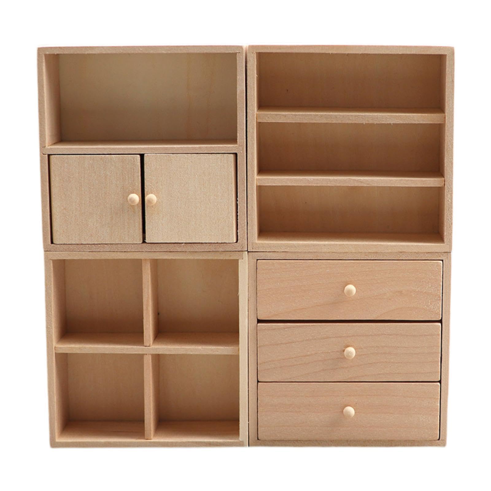 Fenteer Mini Mueble para Casa de Muñecas con Estante Expositor Y Cajón para Accesorios