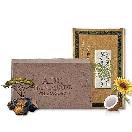 Chaga Soap Bar - Barra de jabón natural de 16 onzas a base de plantas, hecha a mano, jabón orgánico, jabón vegano para hombres y mujeres, aceites