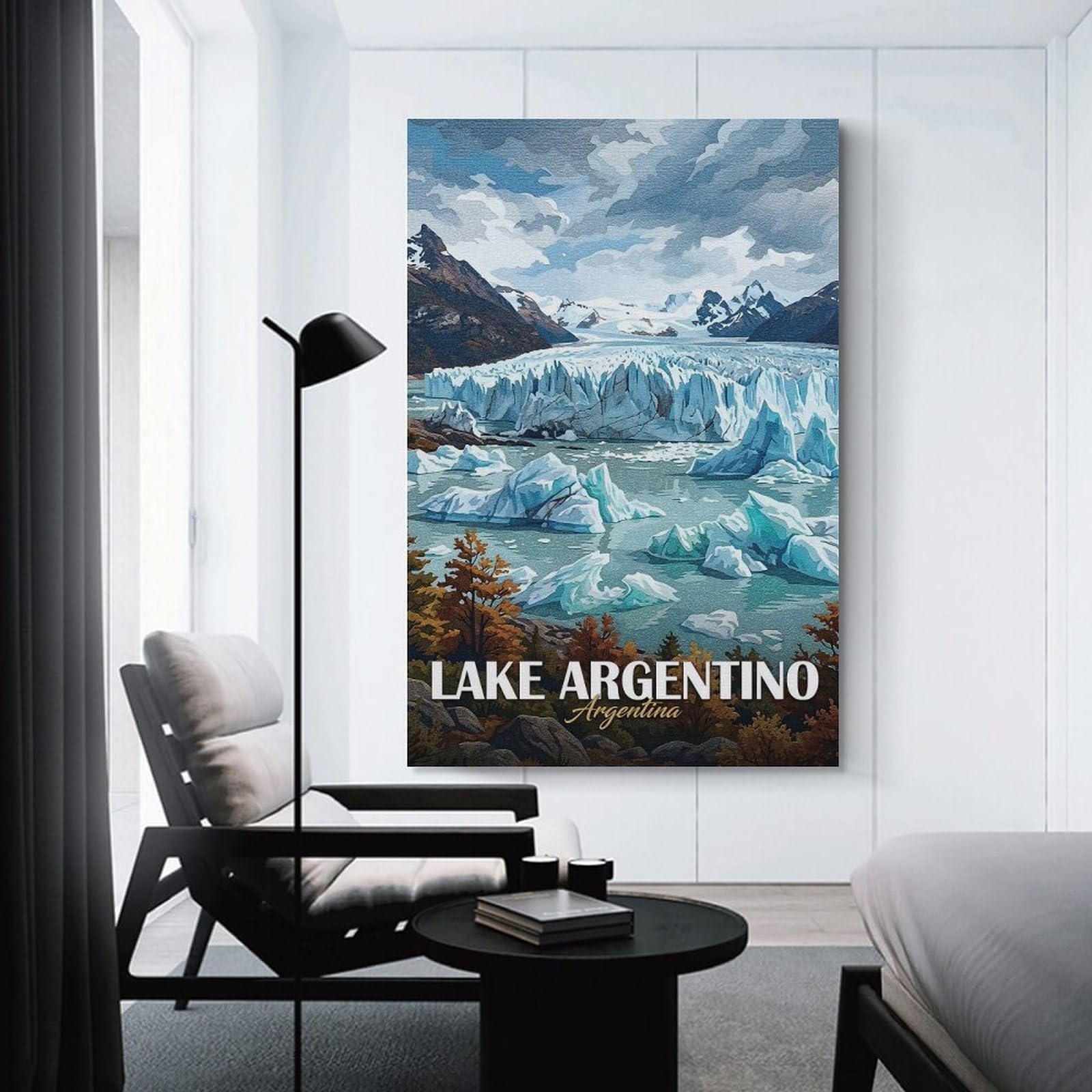 Junmoney Lake Argentino, Argentina Travel Home Decor Wall Art, 20x30inch(50x75cm), for Wall Displays, Bedrooms Or Room Updates, Ideal for Building A Coordinated Art Wall