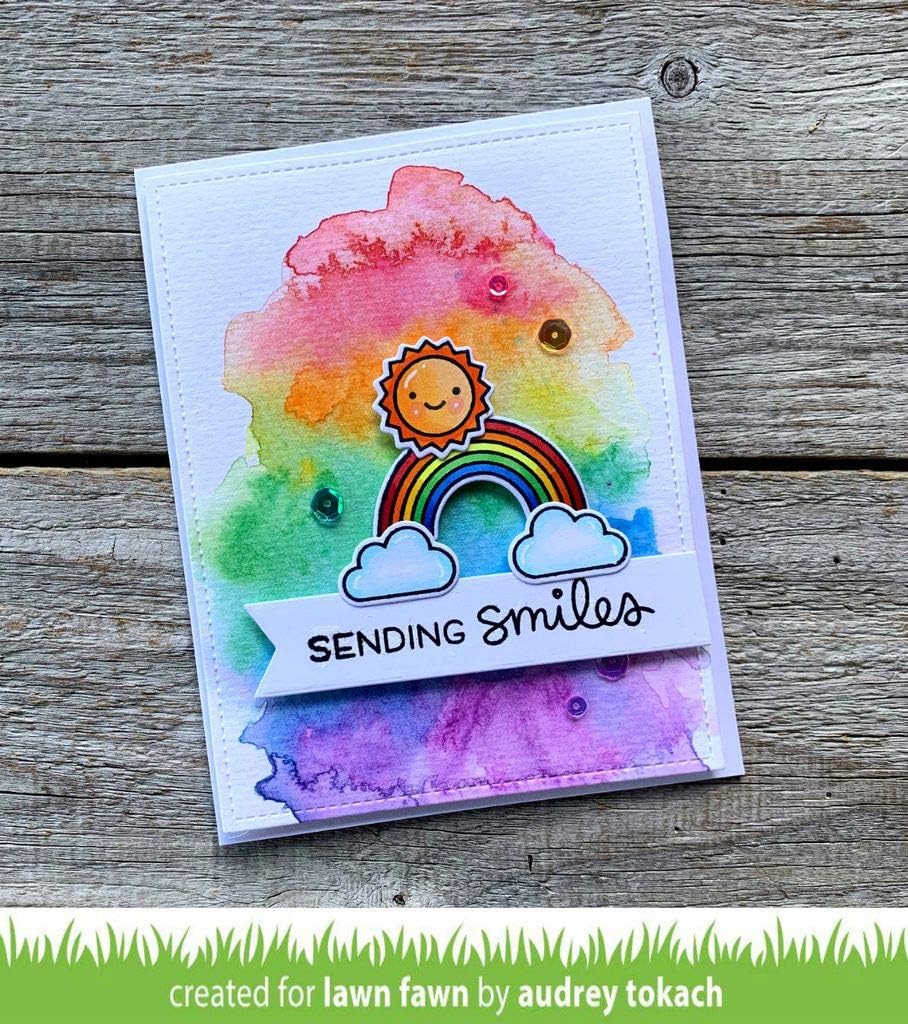 Lawn Fawn All The Clouds 4"x6" Clear Stamps and Coordinating Dies, 2 Item Bundle (LF2331, LF2332)