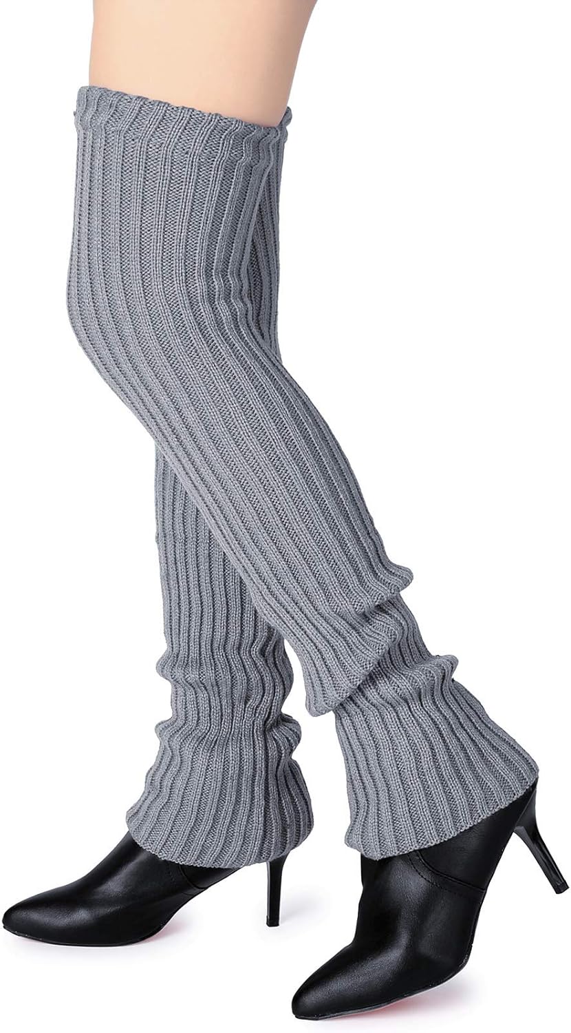 Pareberry Women's Winter Over Knee High Footless Socks Knit Warm Long Leg Warmers - Image 4