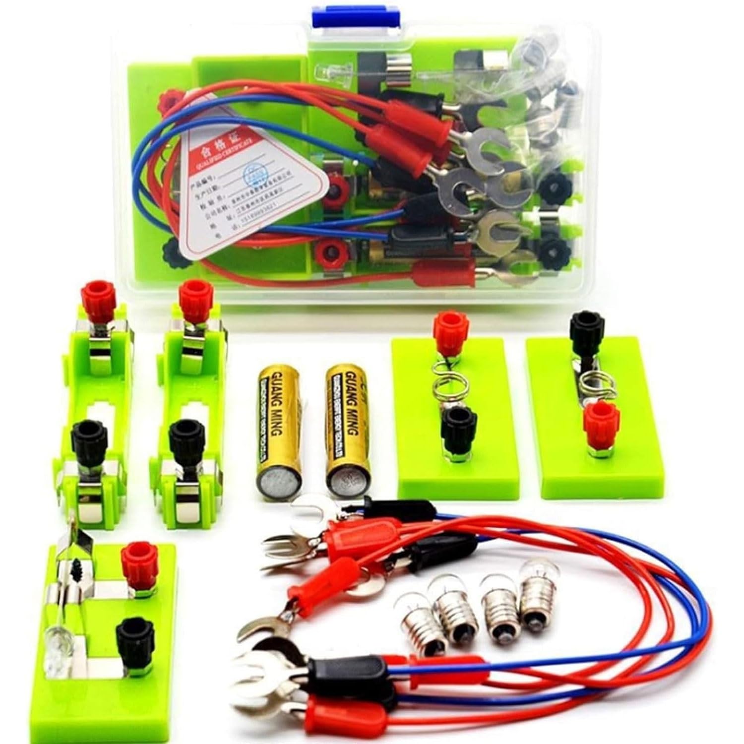Kit for Esperimenti sui Circuiti Elettromagnetici for Principianti, Serie Base E Set for Costruzioni in Parallelo, Attrezzatura for Dimostrare I Principi Elettrici della Fisica