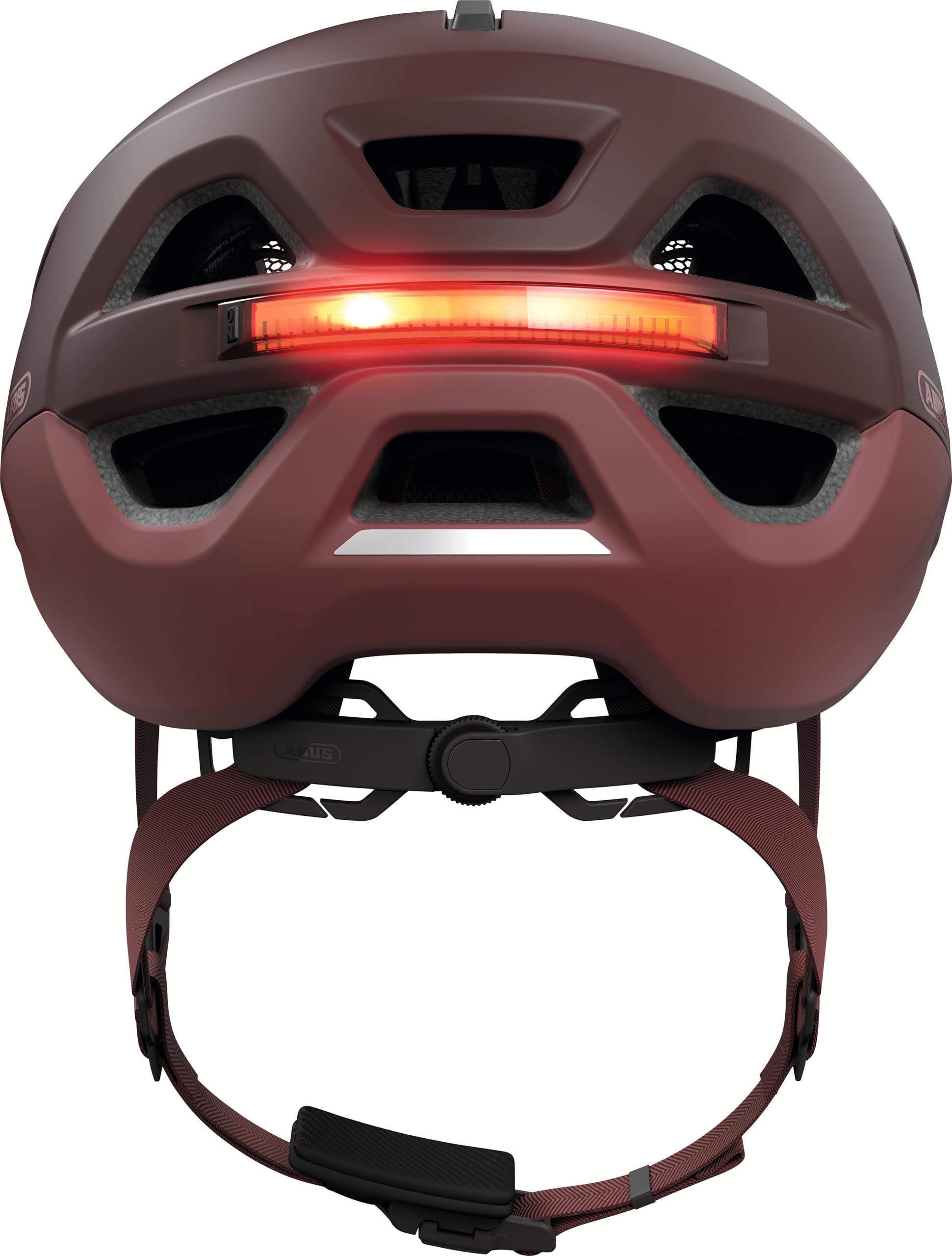 ABUS Stadthelm Urban-I 4.0 ACE Casque de vélo avec feu arrière Rechargeable, 4 Modes d'éclairage, visière, Ouverture tressée et Fermeture magnétique - pour Adolescents, Femmes et Hommes