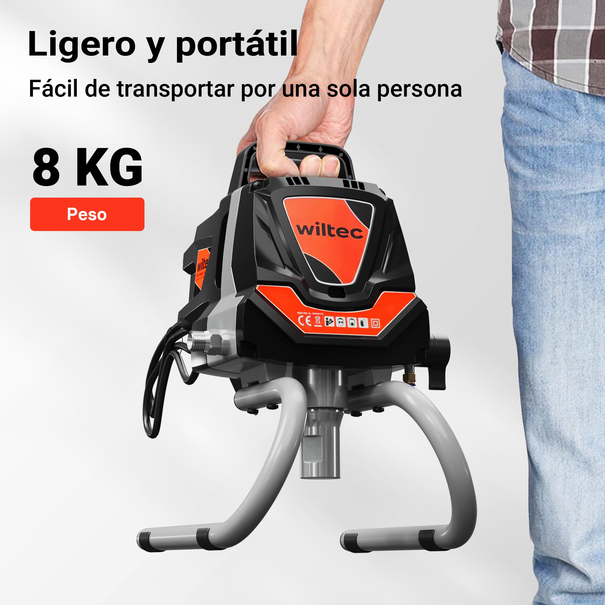 XPOtool Pulverizador de Pintura sin Aire Alta presión 207bar 1,5 l/min Boquilla y Barra de extensión