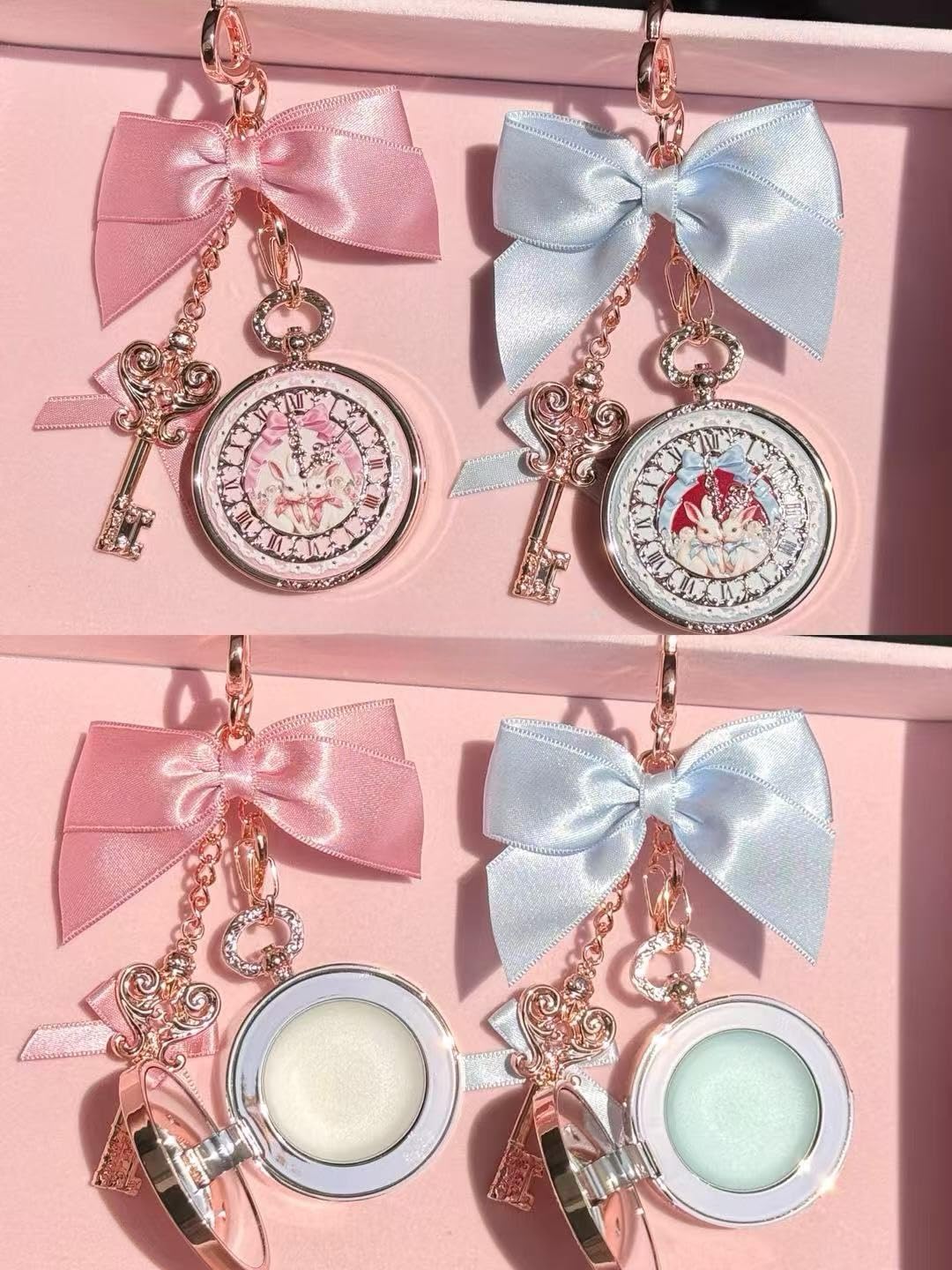 Flower Knows Bunny Garden Lip Balm Bag Charm,Hydrating & Softening Lip Care with Nourishing Oils & Long-Lasting Moisture,Non-Sticky Shine,Vegan Skincare,Lip Keychain Cap,Cute for Gift(01 Creamy Blue) - Image 4