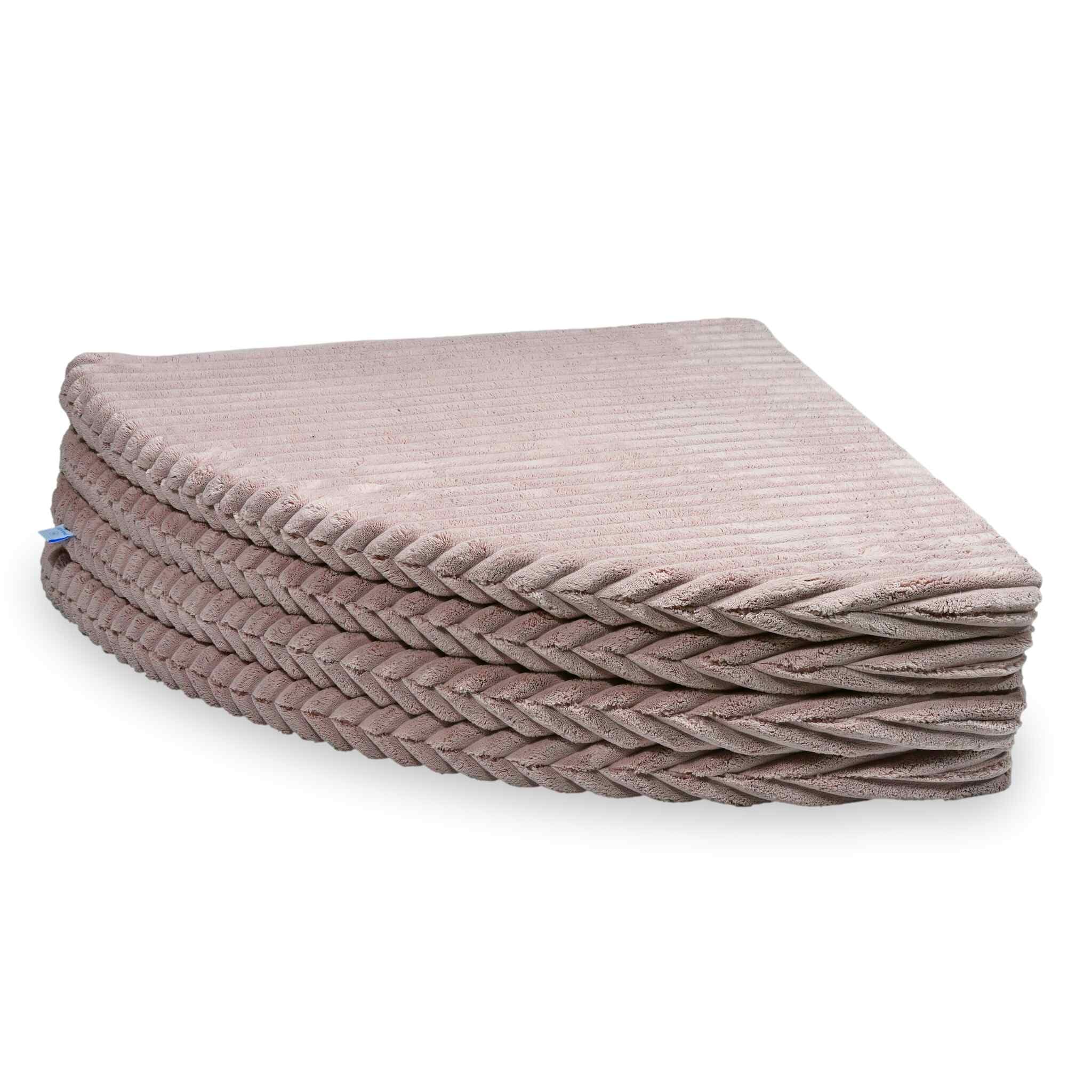 Mimii Baby Spielmatte 160 cm Rund Faltbar waffel hellrosa - Große Krabbelmatte aus Schaumstoff - Bodenmatte Kinderzimmer - Spielteppich Baby - Sicher & Waschbar