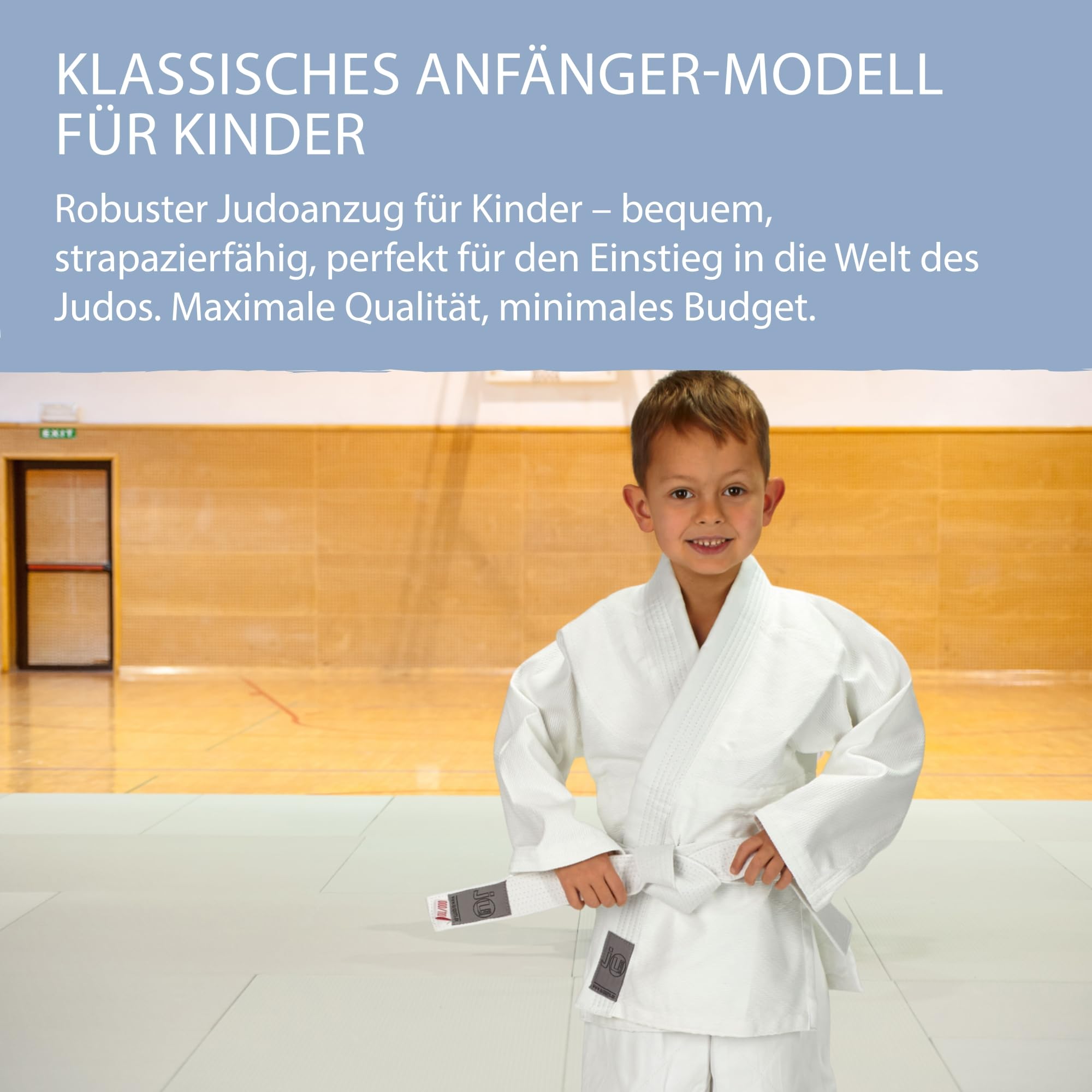 Ju-Sports Taekwondo Anzug Bonsai Weiß - Judogi speziell für Kinder & Einsteiger inkl. weißem Gürtel, Leichter Stoff für herrlich angenehmes Tragegefühl