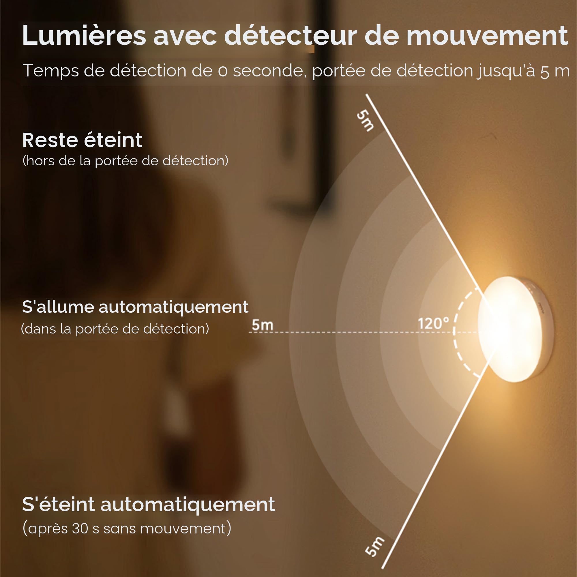 Homelist NL4 Lot de 6 Éclairages de Vitrine LED avec Télécommande, Rechargeable RGB Détecteur de Mouvement