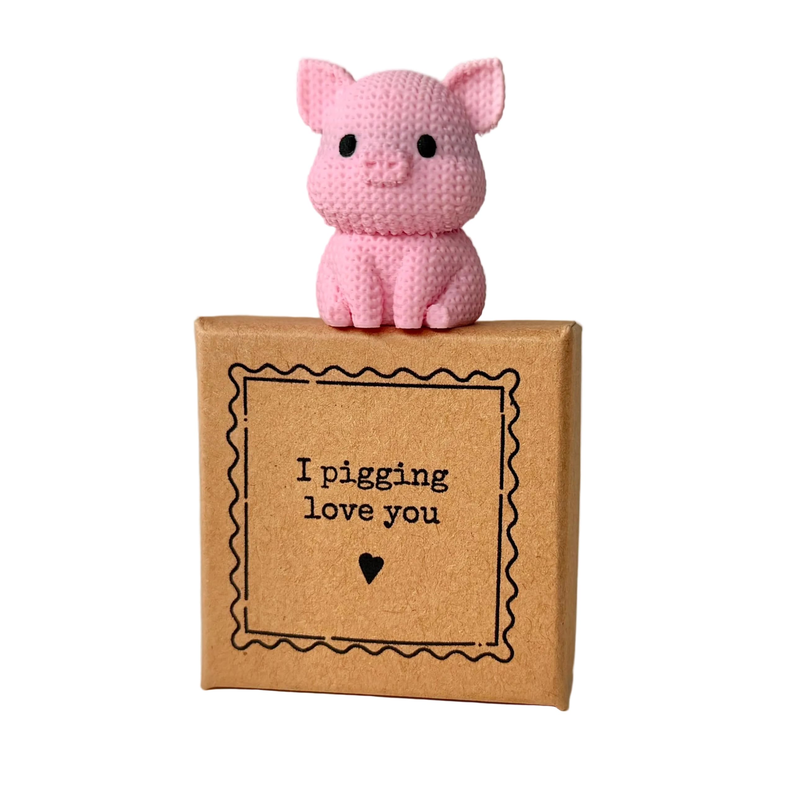 Image Industry “I Pigging Love You” Tiny Little Gift – Pig Mini Figurine Keepsake | Best Friend & Loved One Sentimental Valentine Gift | Cute UK Handmade Token Present