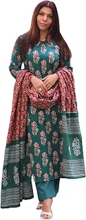 GoSriKi Women's Rayon Viscose Printed Straight Kurta with Pant & Dupatta Price In India
