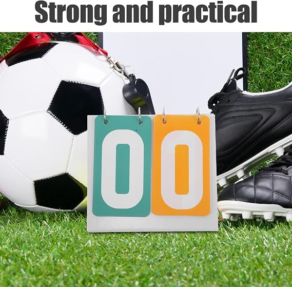 Portable Flip Scoreboard with Bold Double Colour Contrast and Pvc Material, 2-digit Score Keeper for Game Nights and Board Games, Lightweight and Easy-to-carry Sports Scoreboard