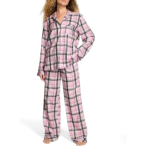 Victoria's Secret Flannel Pajama Set, Long Sleeve Button Down Shirt & Pants, Sleepwear for Women (XS-XXL)