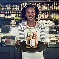 Vista 5 de TOPZEA 3 Pack Large Restaurant Serving Tray, 16 Inch Plastic Round Server Tray, Non-Skid Bar Drink Trays Cafeteria Buffet Food Service Trays for