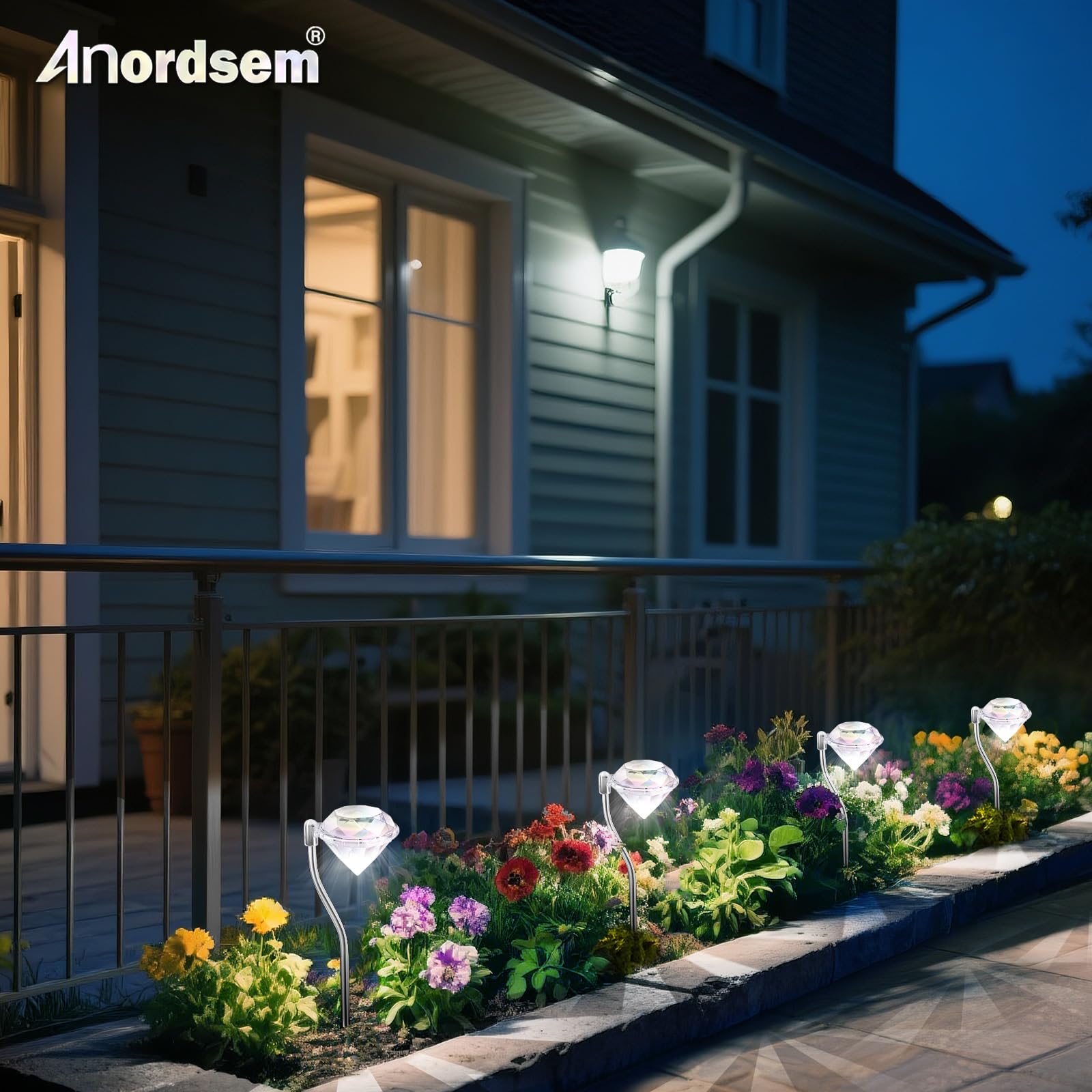 Anordsem Lampade solari per esterni da giardino, resistenti