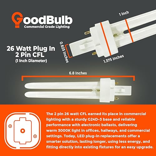 Miniatura 119 de GoodBulb - Focos CFL PL, paquete de 10 unidades 3500K