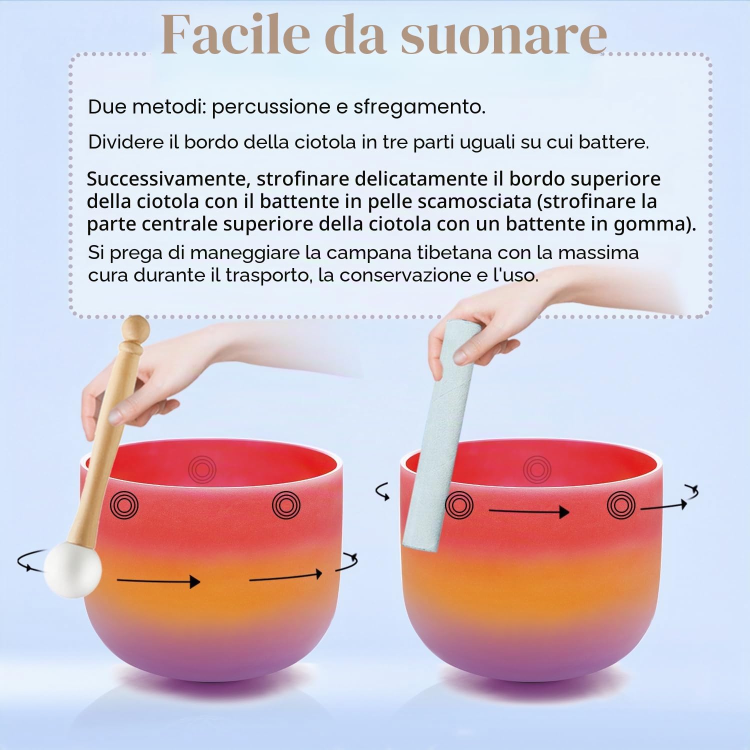 KVKA Set di ciotole sonore di cristallo, 7 – 12 pollici, 432 Hz, colori arcobaleno, al quarzo, Chakra, Sound Healing, per yoga, meditazione, rilassamento, antistress con borsa per il trasporto