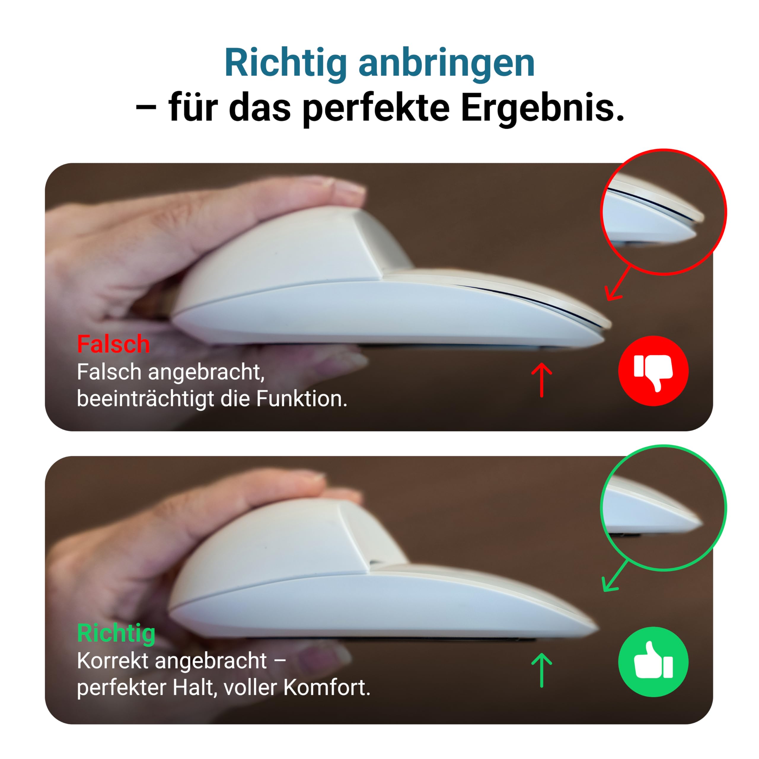 Magic Mouse Case für verbesserte Handhaltung | Das Magic Mouse Upgrade | Eine kompakte Hülle für die Apple Maus | Die perfekte Base | Passend für alle Versionen (Weiß)