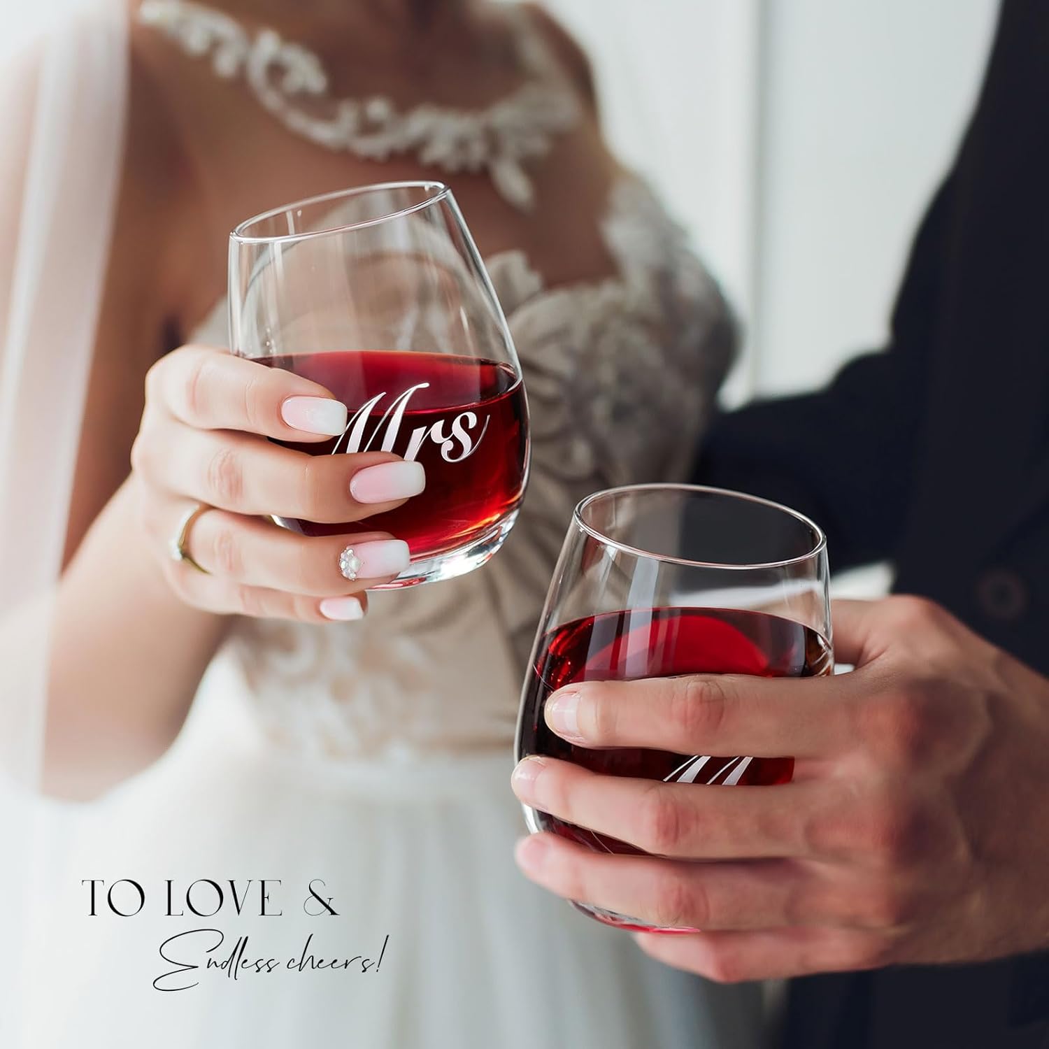 AW BRIDAL Wedding Gifts for Couples 2026, Mr and Mrs Wine Glasses with Decanter Set for Anniversary, Engagement Gift for Newly Engaged Couple, Bridal Shower Gift for Bride to Be - Image 6