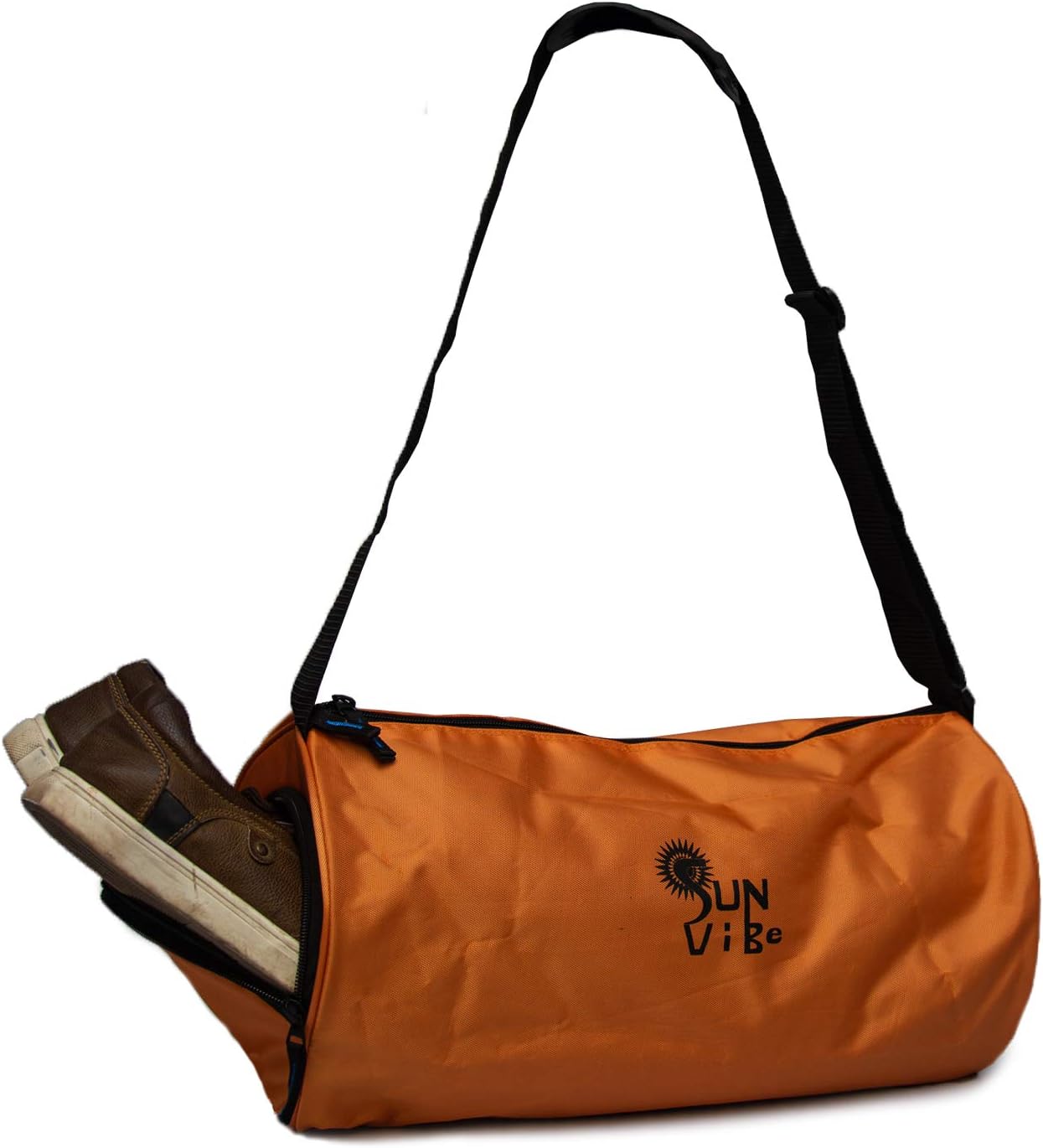 Unisex Polyester Gym/Duffle Bag with Shoe Compartment (Orange)