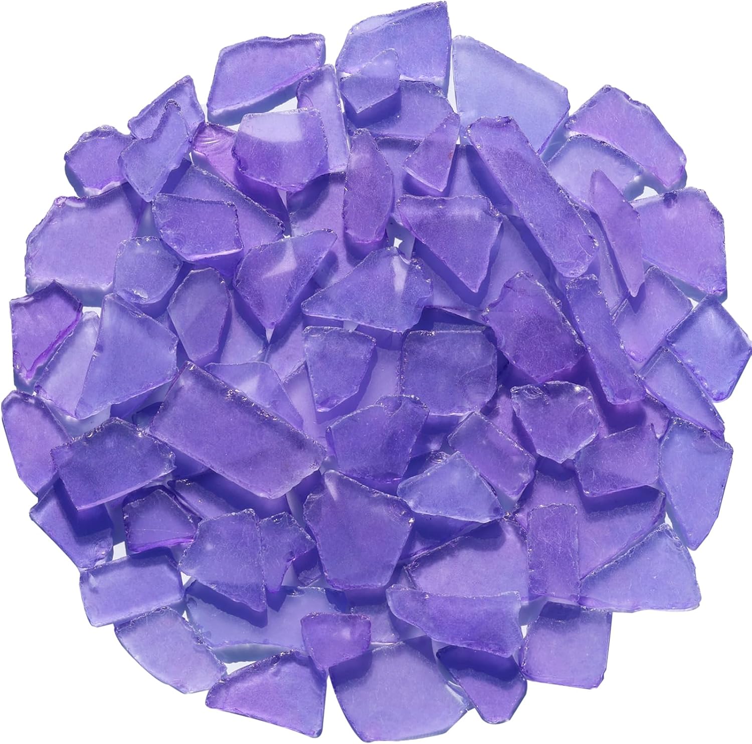 QYGL Sea Glass for Crafts - 14oz Purple Seaglass Pieces - Vase Filler and Aquarium Ornament, DIY Craft Supplies for Art, Beach Weddings, and Home Decor, Flat Frosted Dyed Color Stone