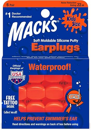 Tapones para los oídos Macks Pillow Soft naranja caliente tamaño para niños ME-10 paquete de de 1 Anaranjado 1 1