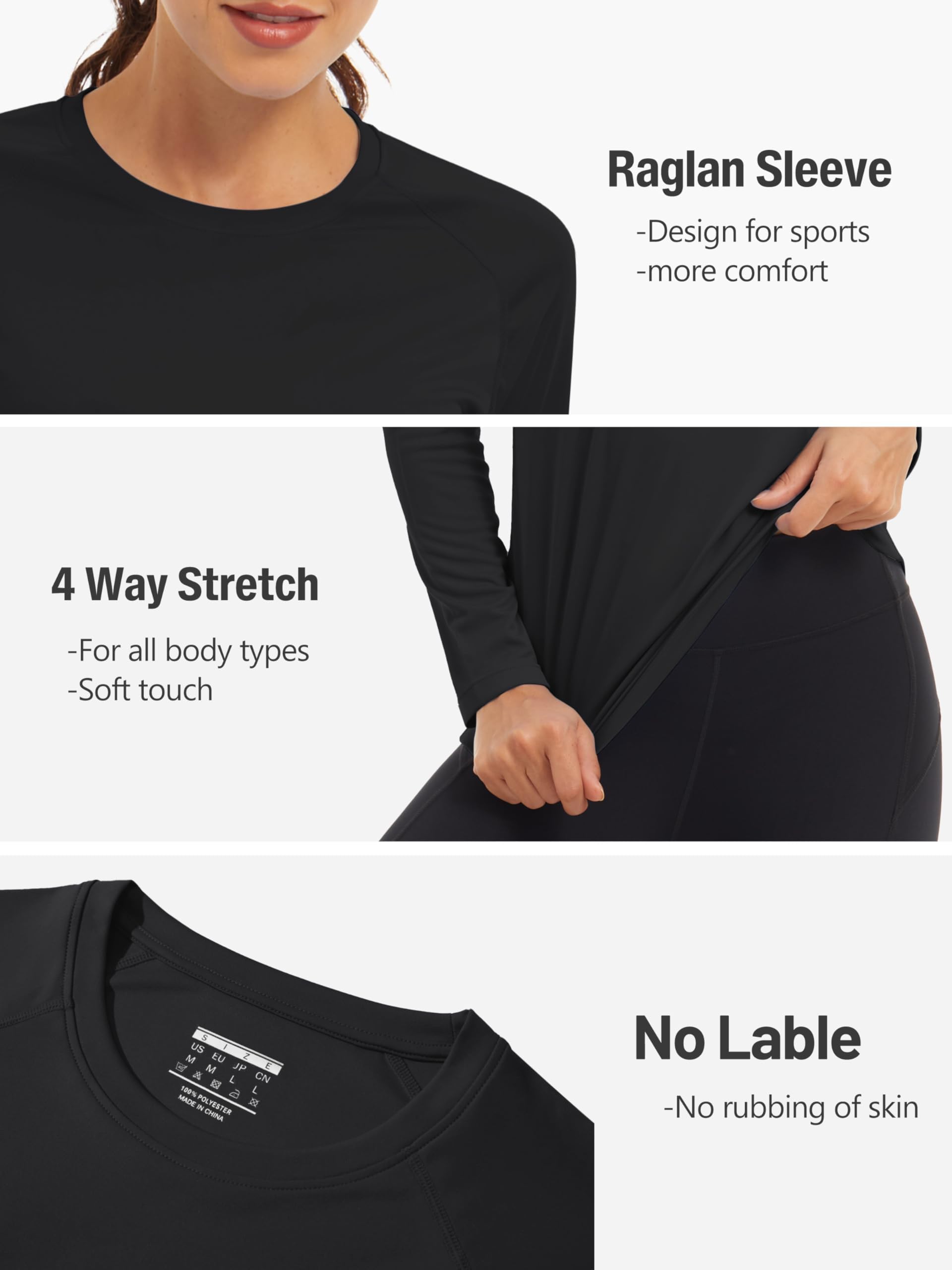 TACVASEN Mujeres Tops de Manga Larga UV Camisetas de Protección Solar UPF 50+ Camisetas de Rendimiento para Al Aire Libre