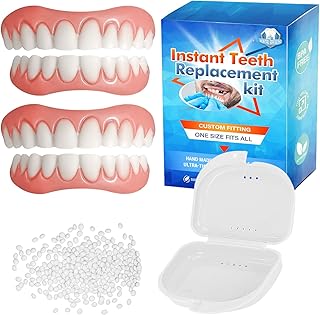 Fake Teeth, Temporary Veneers Teeth, Excellent Solution for Broken Teeth Missing Teeth and Yellow Teeth, Comfortable & Realistic, Allowing You to Return to a Natural and Confident Smile