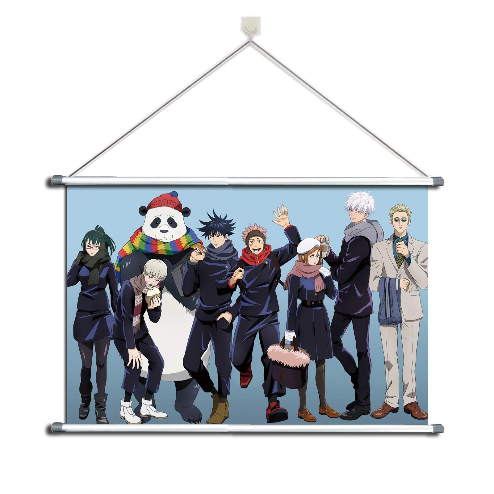 Jujutsu Kaisen Itadori Yuuji Sukuna Fushigura Megumi Satoru Gojou Getou Suguru Alloy Fabric Wall Poster Scroll (H1943,90x60cm/36x24inches)