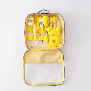 Infant Essentials Travel Kit – Baby Care & Safety Kit with CPR & Choking Reference Cards, 14-Piece Newborn Set for Diaper Bag & Travel (Yellow)