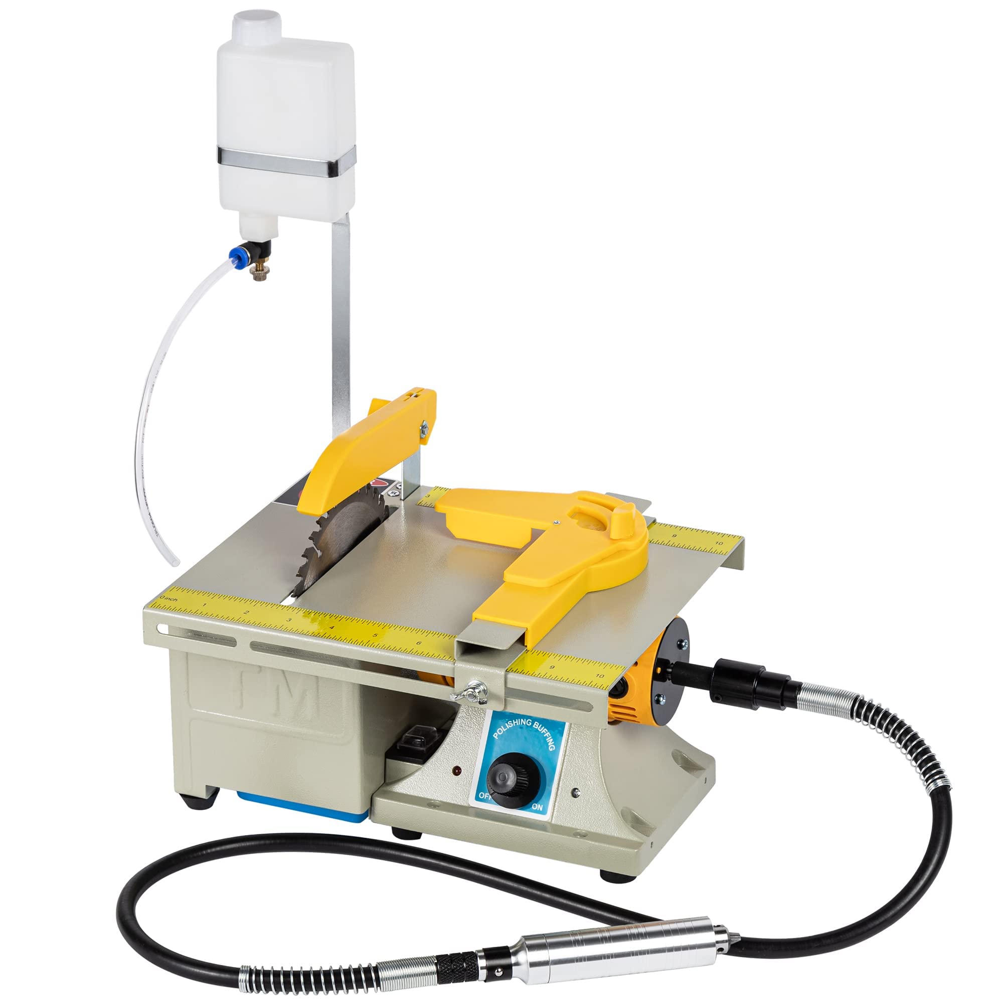 110V Jewelry Rock Saw, 0-10000r/min Wet Saw Lapidary with Flexible Shaft for Rock Cutting，Lapidary Equipment for Grinder Polishing Cutting Machine, Left Benchtop