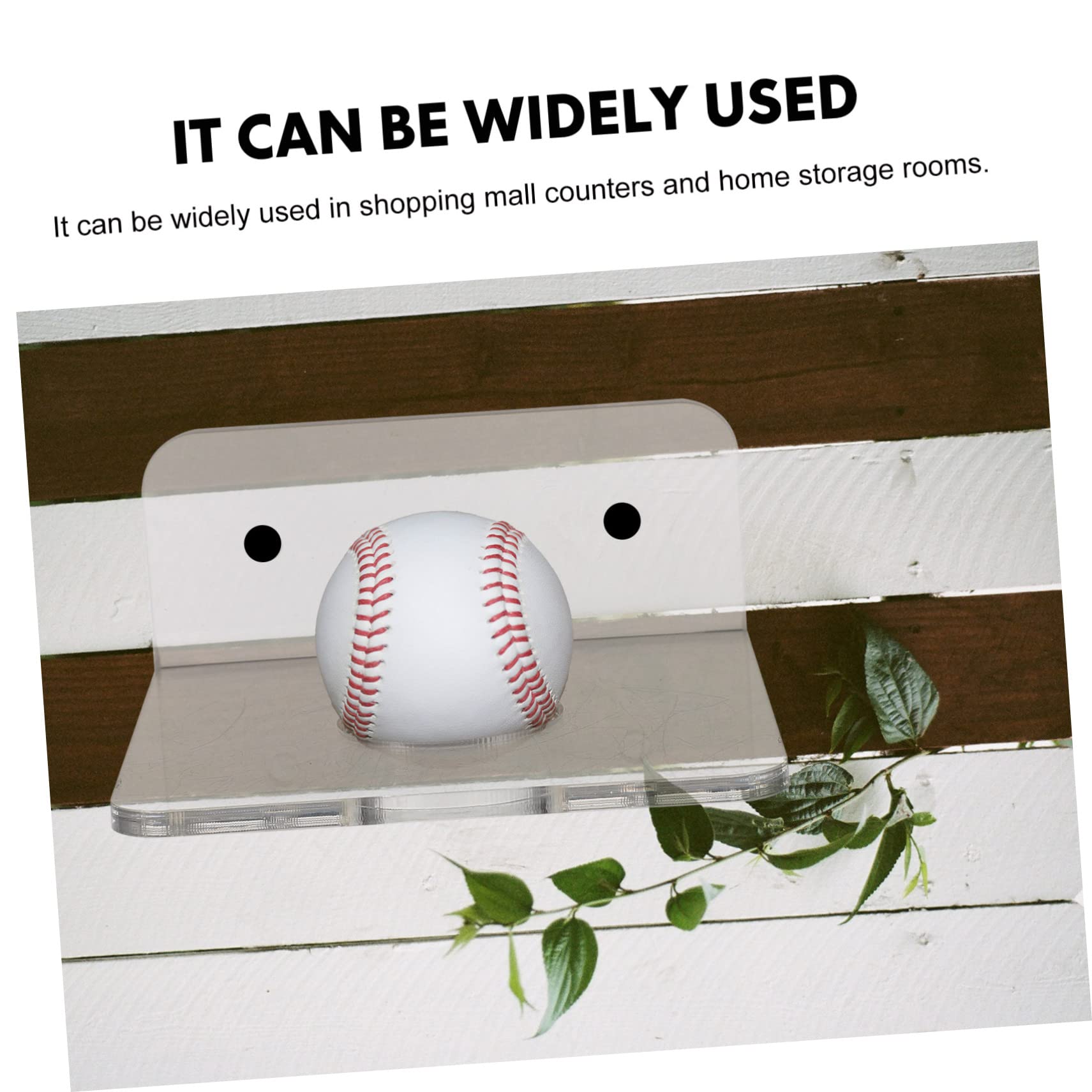 ibasenice Baseball Stand for Ball Display Wall-mount Bat Holder Acrylic Sports Memorabilia Shelf Wall Ball Display Rack