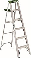 Louisville Ladder AS4006 6ft Aluminum Type II Step Ladder - 225 lb Capacity, Green, Industrial Duty with Tool Tray