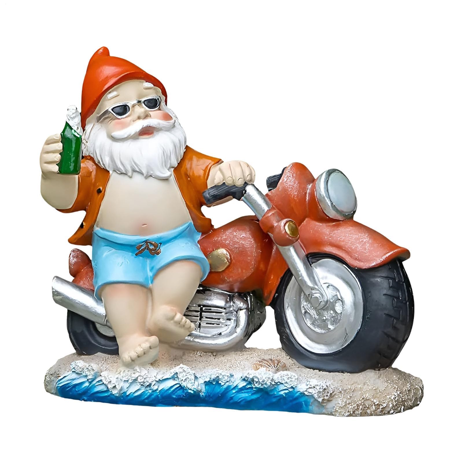 Muiltvoe Funny Garden Gnomes - Style Resin Motorcycle Ornament, Malice Gnome Decoration | Figurine For Extravagant Dwarf Sculptures, Garden Lawn Decoration For