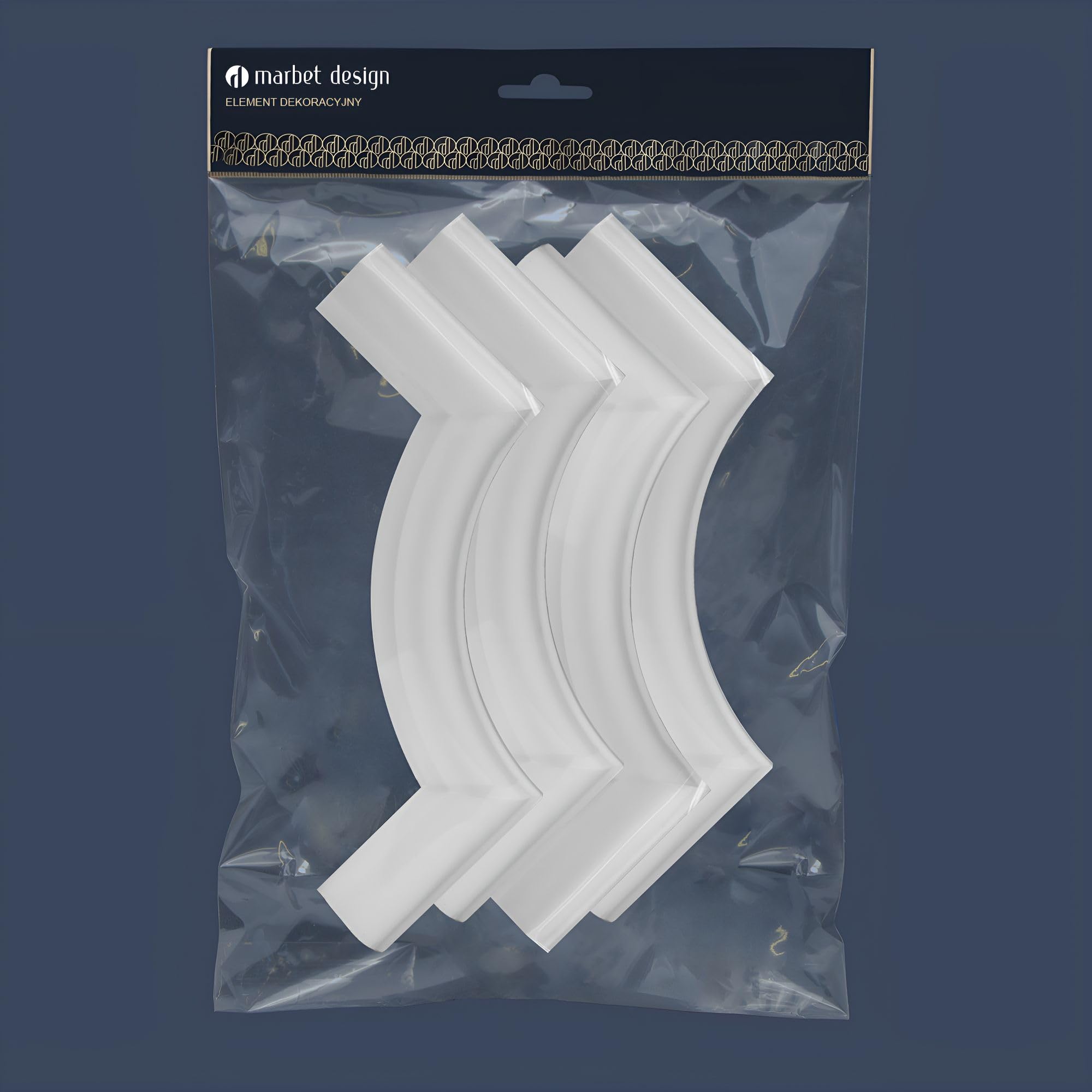 Lambris Décoratif Polystyrène Expansé - 4 Segments Angle 220x220 Mm, Moulure Plate, Pour Décoration Murale