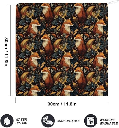 Miniatura 2 de Decorative Hand Towels for Bathroom - Retro Forest Fox Print Soft Absorbent Small Bath Hand Towels for Kitchen, Farmhouse, Spa, Hotel, Guest Tea and