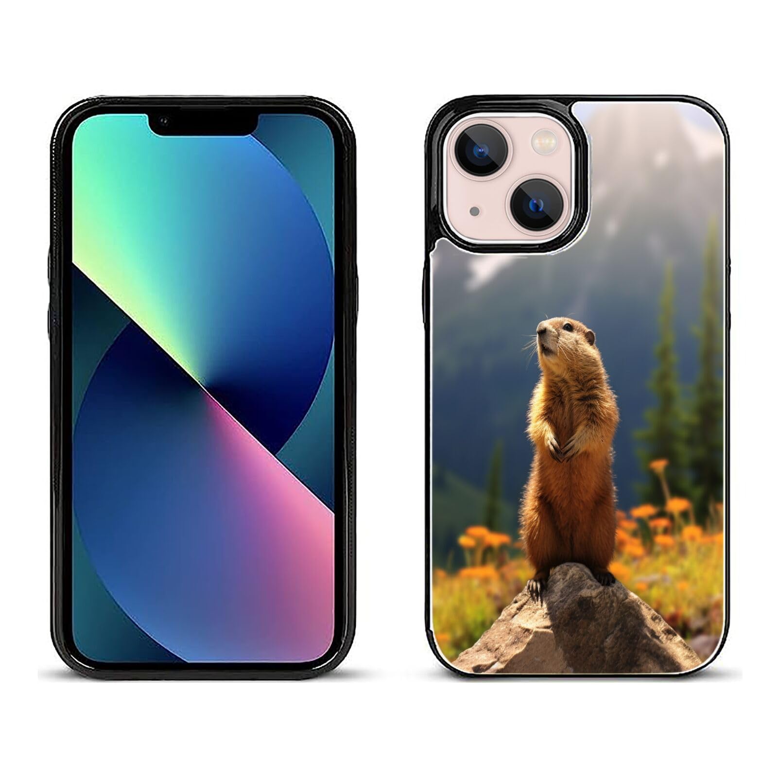 DAFEIStylish Wallet Case for iPhone 14 with Marmot-aa0 Design - Premium Protection and Functionality Sleek Design Kickstand Feature