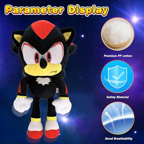 Miniatura 4 de Juguete de peluche clásico de erizo de 12 pulgadas figura de peluche clásica de erizo para niños y niñas el mejor regalo azul