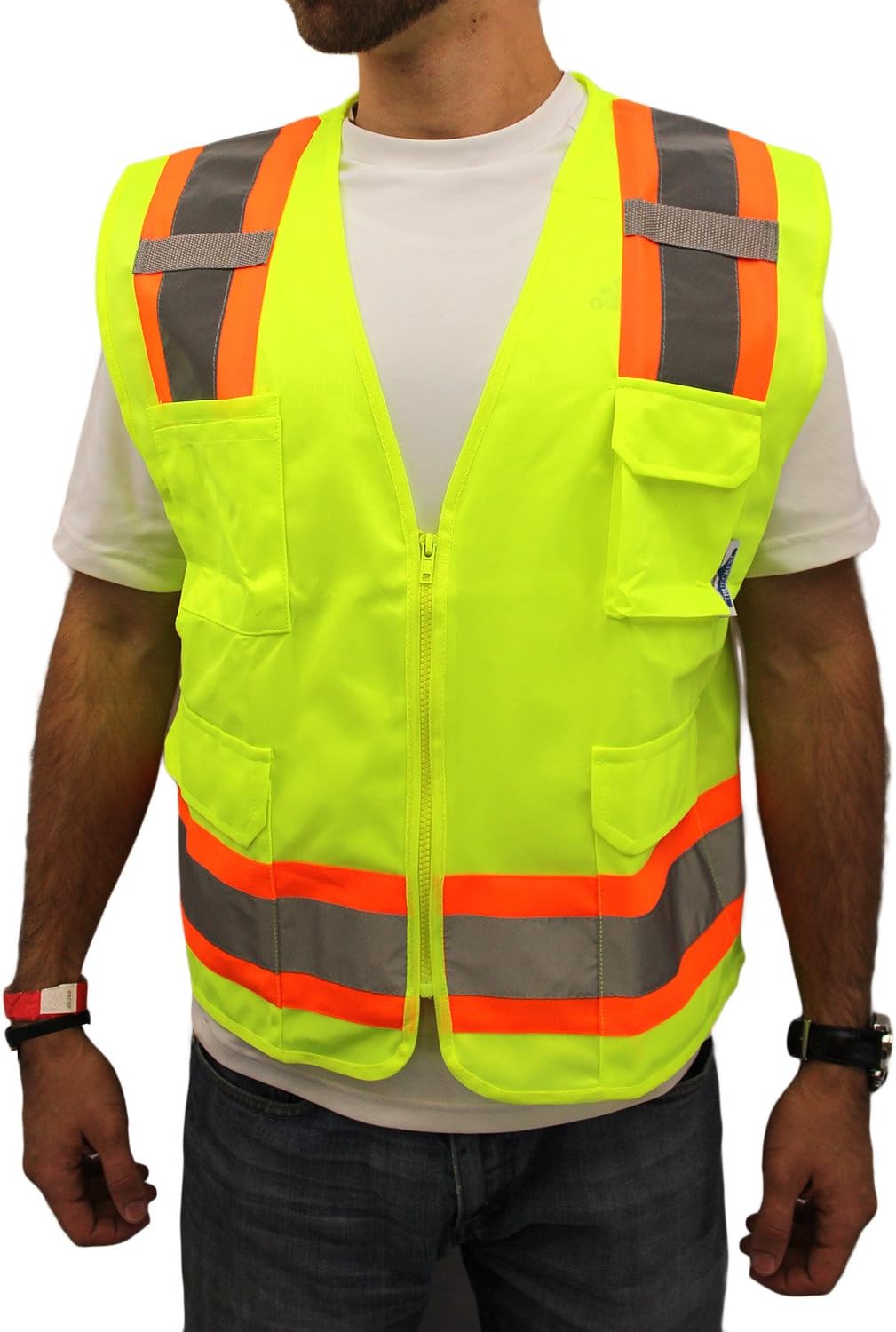 High Visibility Surveyor Safety Shirt Reflective NEW D01M16 YELLOW Large