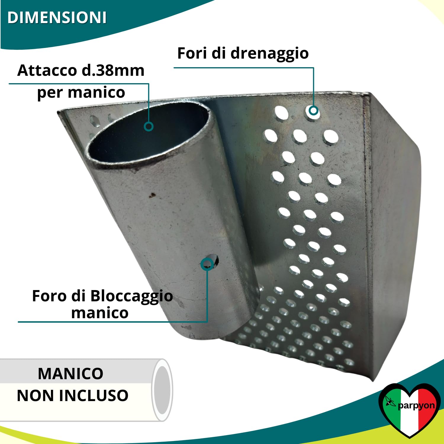 parpyon Paletta per pulizia Tombini in Acciaio Resistente Attrezzi pulizia tubature intasate per canaline canali di scolo otturato (X Tombino)