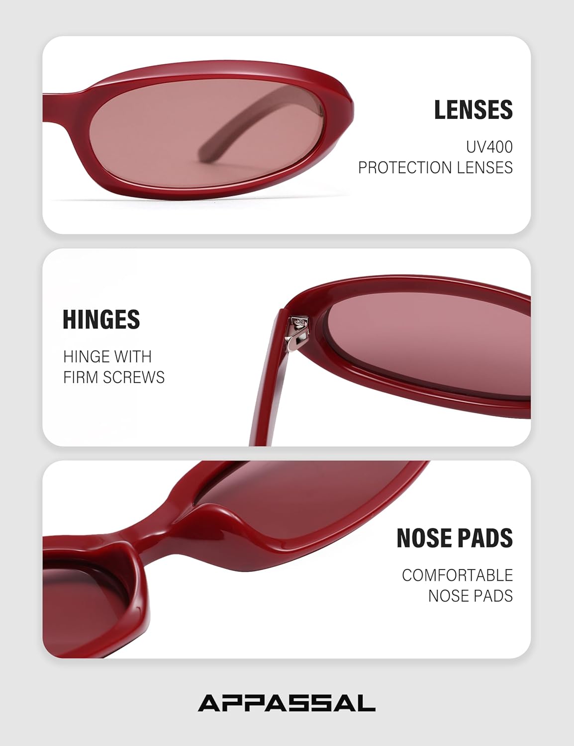 Retro Trendy Rectangle Cat Eye Sunglasses for Women Men Oval Polarized Funky Narrow Cool Rave Sunnies AP3767 - Image 4