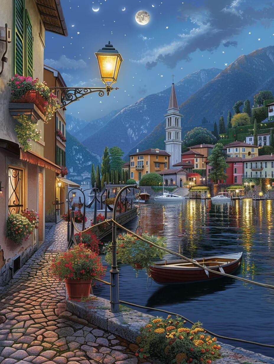 Diamentowe domy artystyczne, zestawy do malowania diamentami dla dorosłych, 5D Dimond Art Boat Gem Arts and Crafts Paintings, zestaw do haftu krzyżykowego, hobby dla dorosłych i kobiet, dekoracja