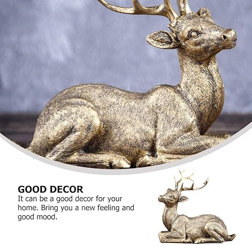 Miniatura 5 de Estatuas de reno de vacaciones, estatuas de renos sentados, decoración de ciervos de Navidad, adornos decorativos para decoración del hogar