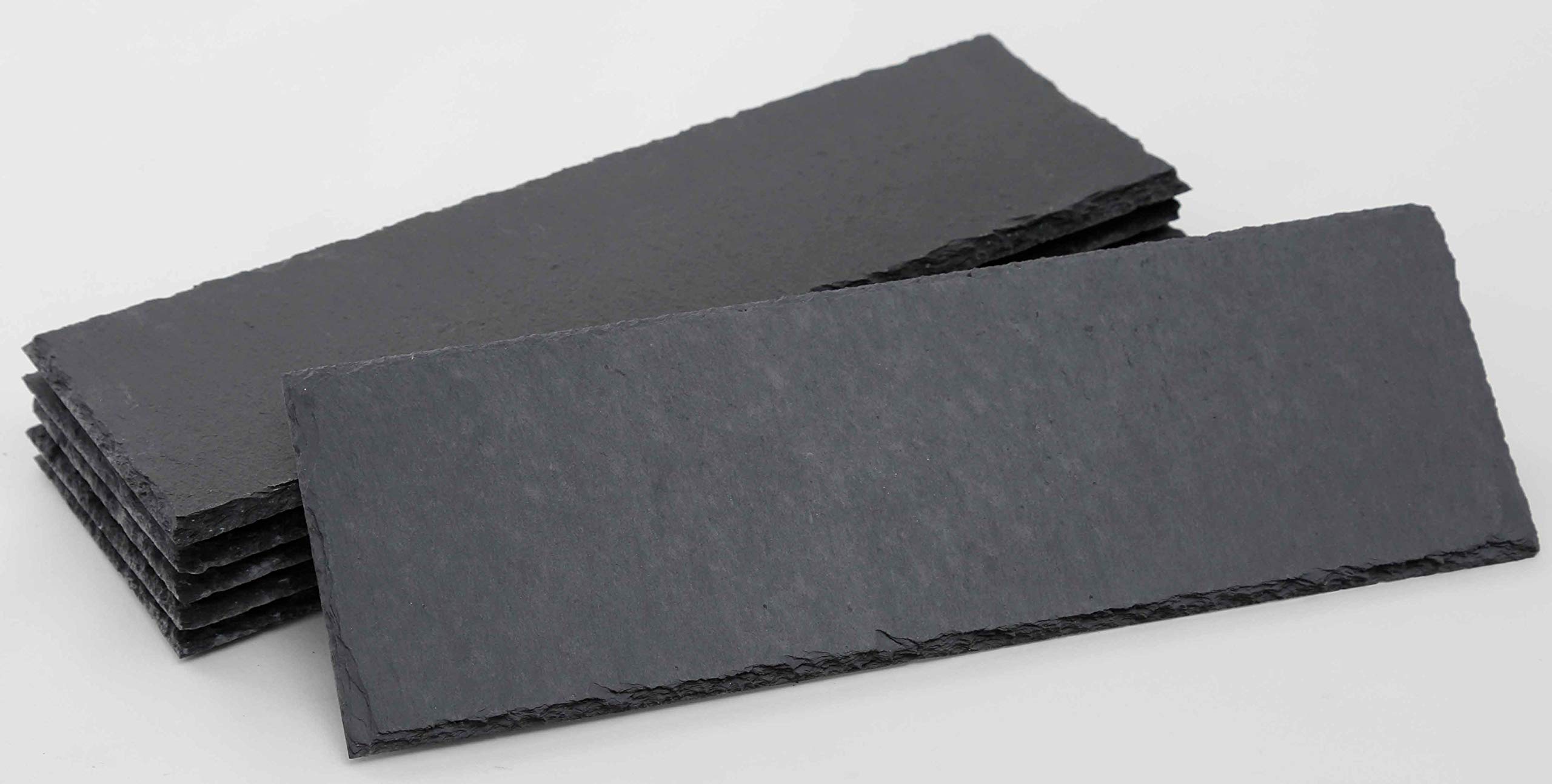 Novaliv 12x Schieferplatten I rechteckig I 30x10x0,4 cm I Sushi Deko Servierplatten lang Schieferplatten Untersetzer Tischplatz