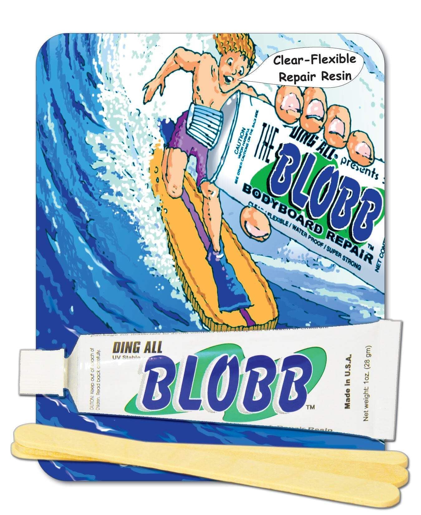Ding All Blob Mini 1oz Repair Glue - UV Sun Protection and SPF Properties - Super strong - UV Stable, flexible resin