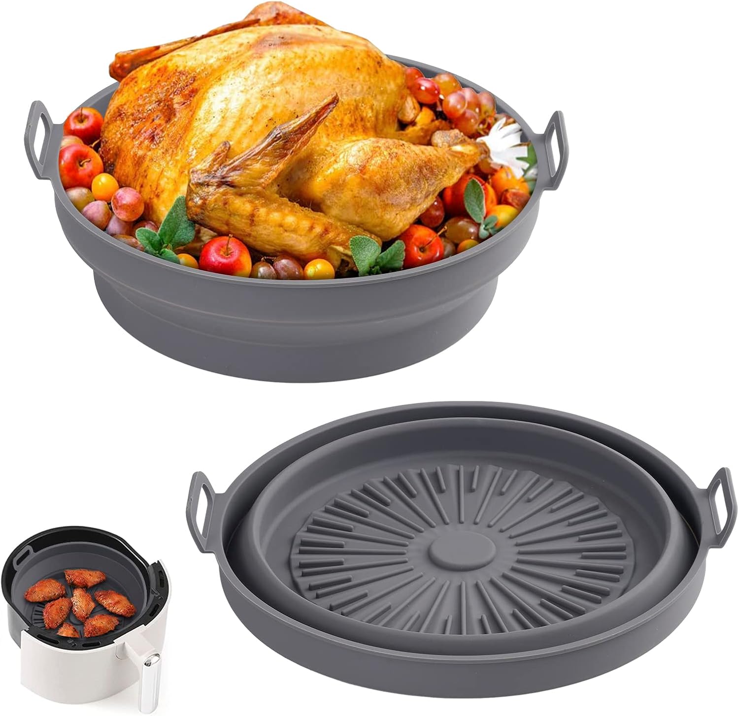 2x Airfryer Silikonform - Passend Für Cosori, Philips 6.2L Heißluftfritteuse