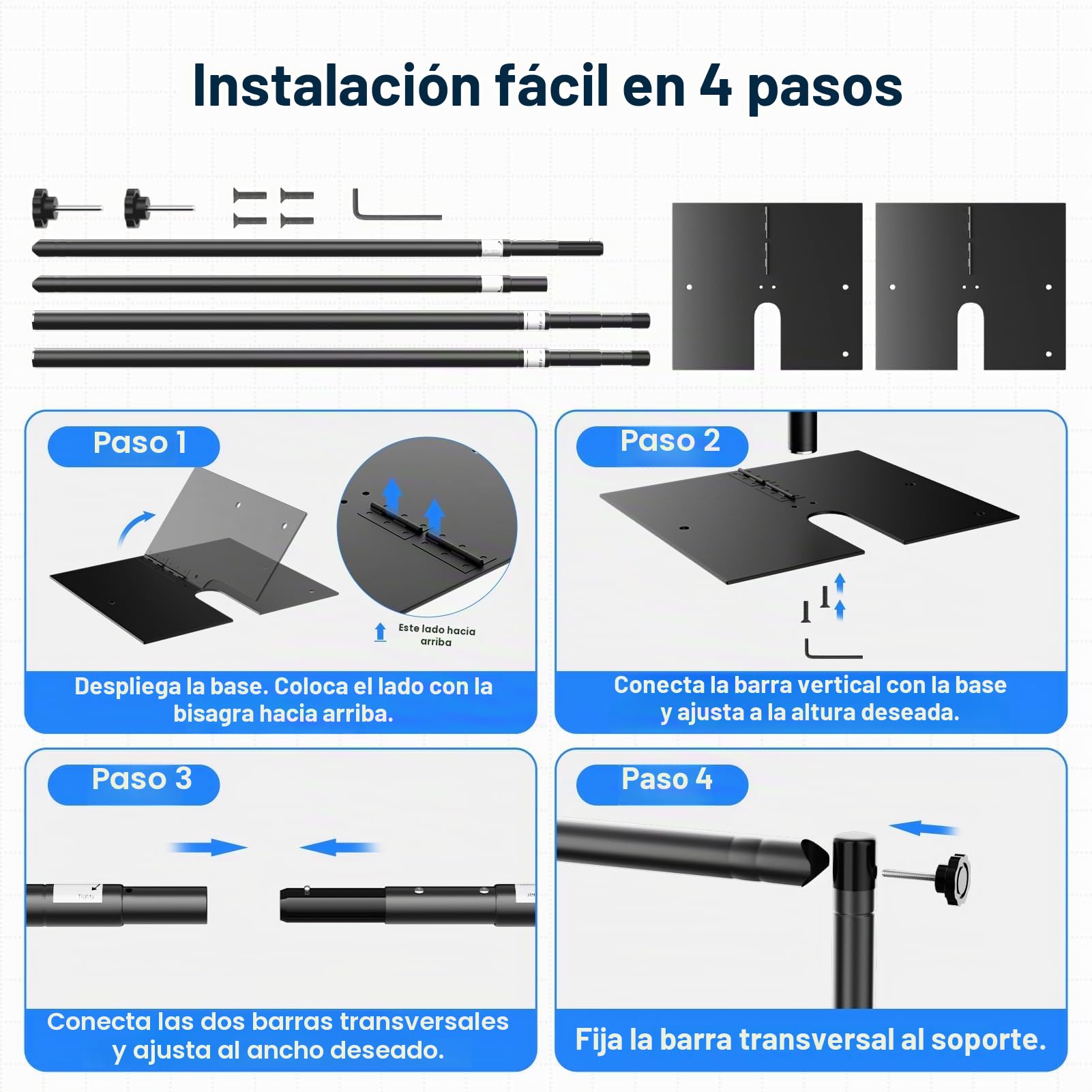 EMART Soporte para Fondo Fotográfico 3 x 3,6 m, Soporte Fondo de Alta Resistencia con Base de Acero, Sistema de Fondos Fotografico Ajustable Fotografía, Bodas y Fiestas