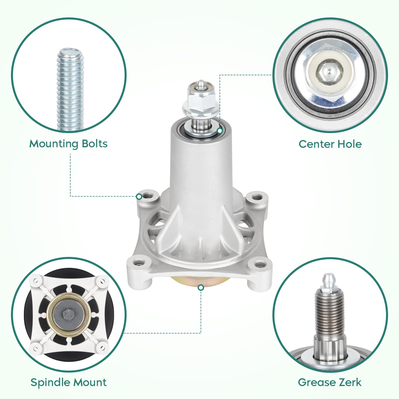 Jackma555 Conjunto de husillo de cubierta para AYP Husqvarna 46 50 pulgadas cubierta GT200 GTH 200 220 GTH250 GTV200 143651 532143651 paquete de 3